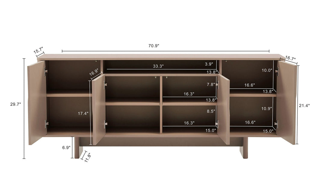 Manhattan Comfort Ella Wooden Sideboard-Jennifer Furniture 