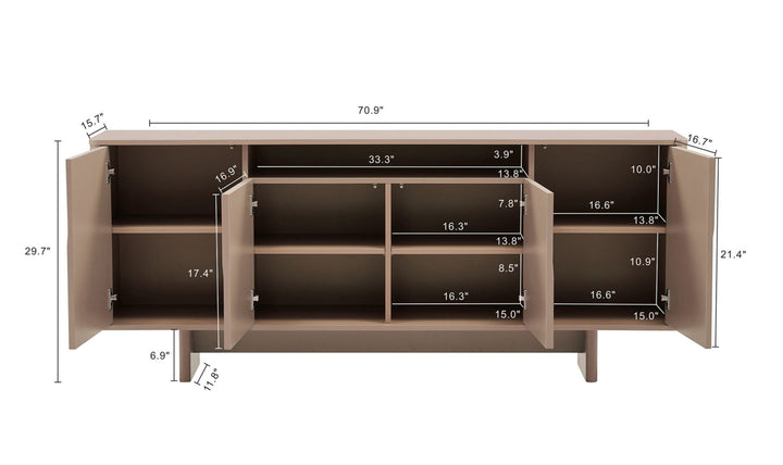 Manhattan Comfort Ella Wooden Sideboard-Jennifer Furniture 