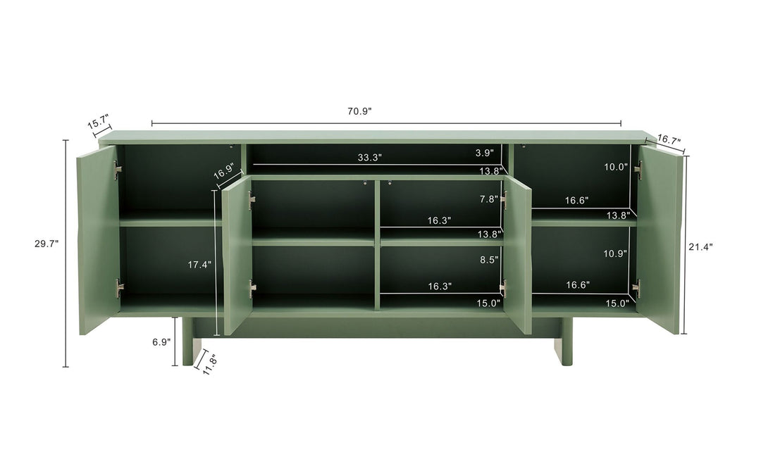 Manhattan Comfort Ella Wooden Sideboard-Jennifer Furniture 