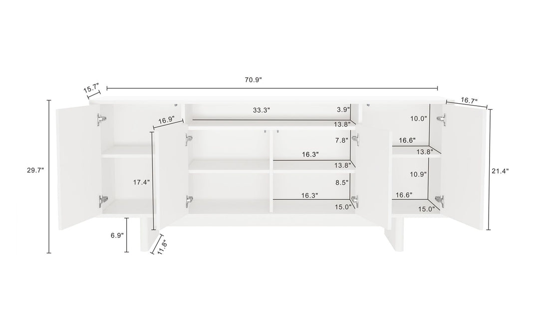 Manhattan Comfort Ella Wooden Sideboard-Jennifer Furniture 
