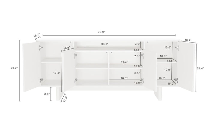 Manhattan Comfort Ella Wooden Sideboard-Jennifer Furniture 