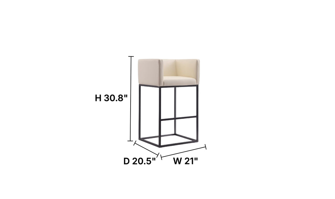 Manhattan Comfort Embassy Metal Upholstered Barstool-Jennifer Furniture