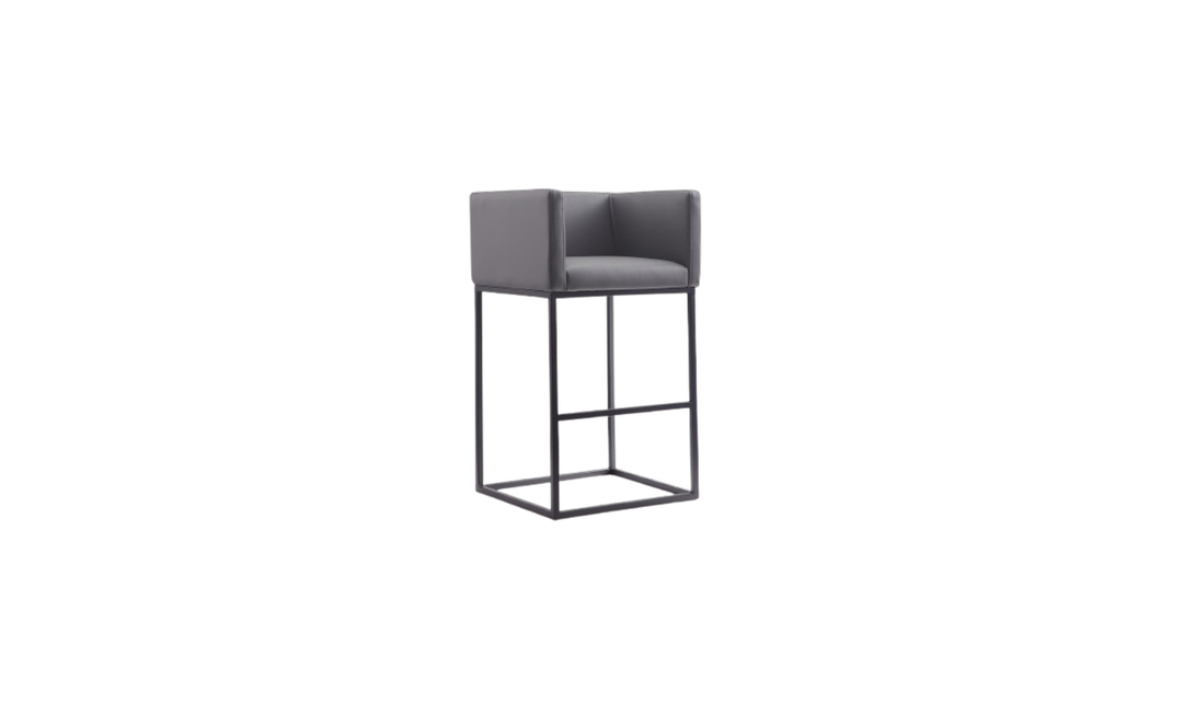 Manhattan Comfort Embassy Metal Upholstered Barstool-Jennifer Furniture