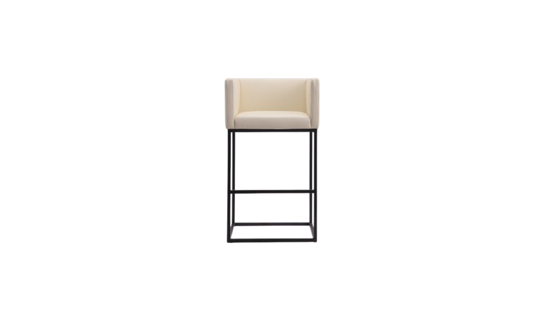 Manhattan Comfort Embassy Metal Upholstered Barstool-Jennifer Furniture