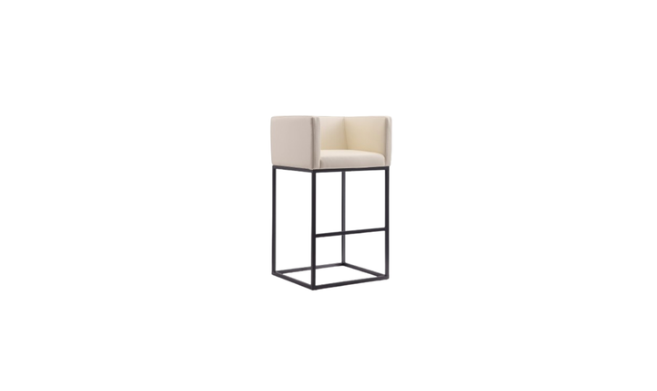 Manhattan Comfort Embassy Metal Upholstered Barstool-Jennifer Furniture