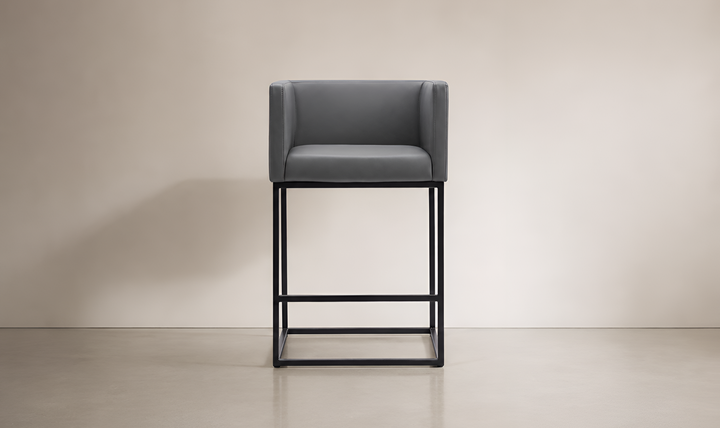 Manhattan Comfort Embassy Metal Upholstered Counter Stool-Jennifer Furniture