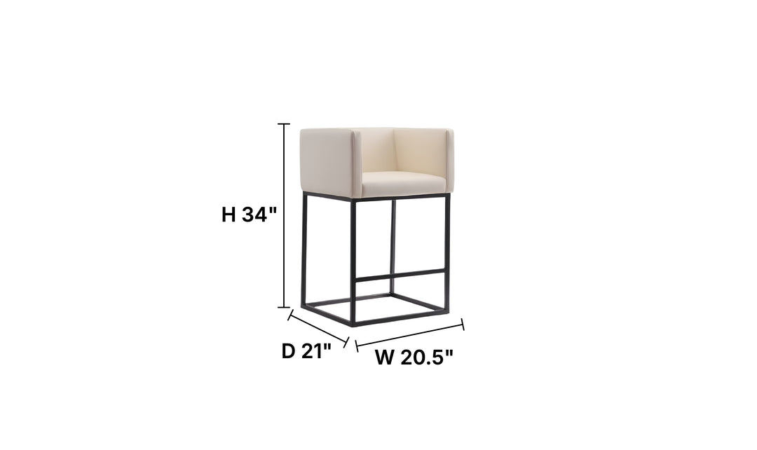 Manhattan Comfort Embassy Metal Upholstered Counter Stool-Jennifer Furniture