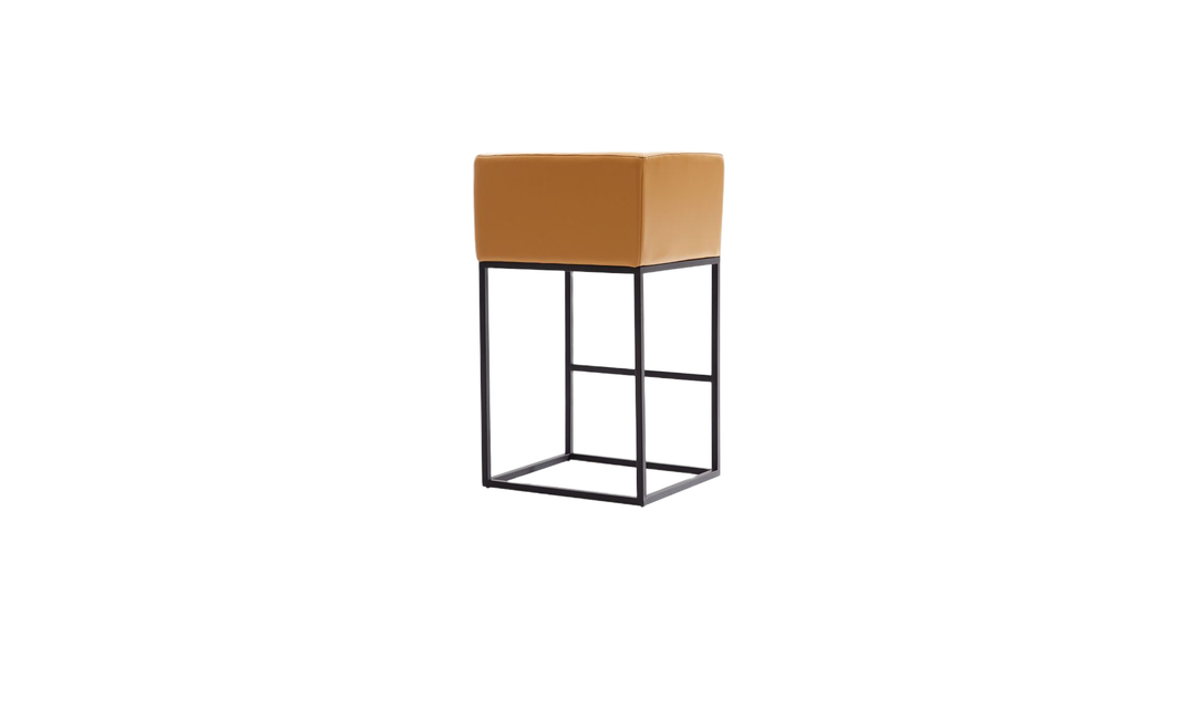 Manhattan Comfort Embassy Metal Upholstered Counter Stool-Jennifer Furniture