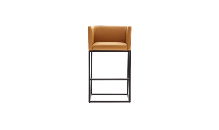 Manhattan Comfort Embassy Metal Upholstered Counter Stool-Jennifer Furniture