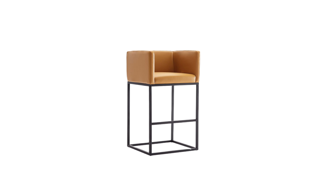 Manhattan Comfort Embassy Metal Upholstered Counter Stool-Jennifer Furniture
