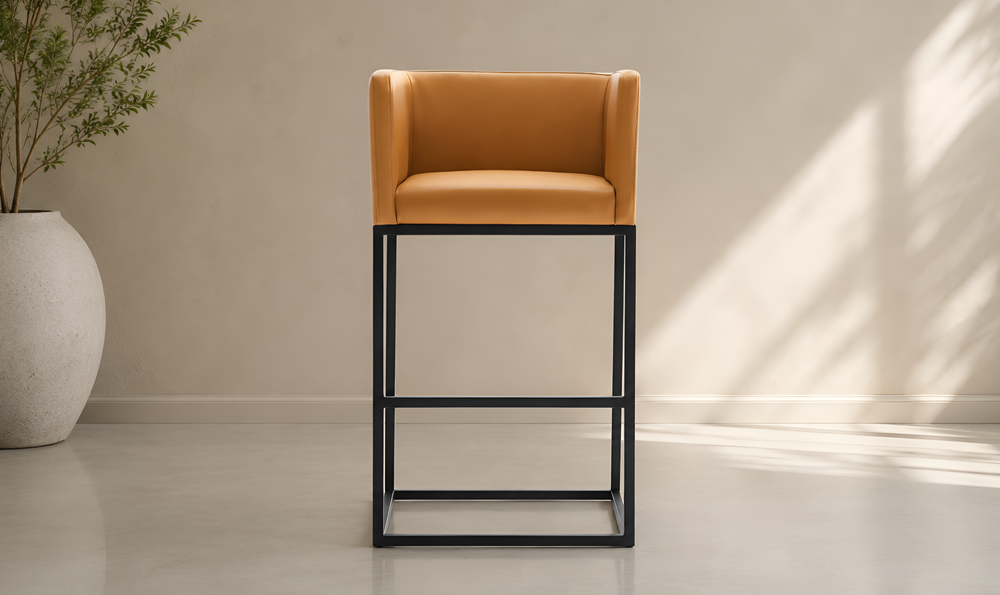 Manhattan Comfort Embassy Metal Upholstered Counter Stool-Jennifer Furniture