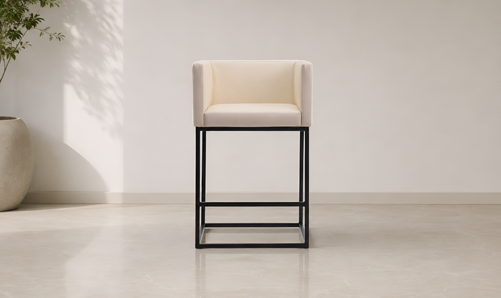 Manhattan Comfort Embassy Metal Upholstered Counter Stool-Jennifer Furniture
