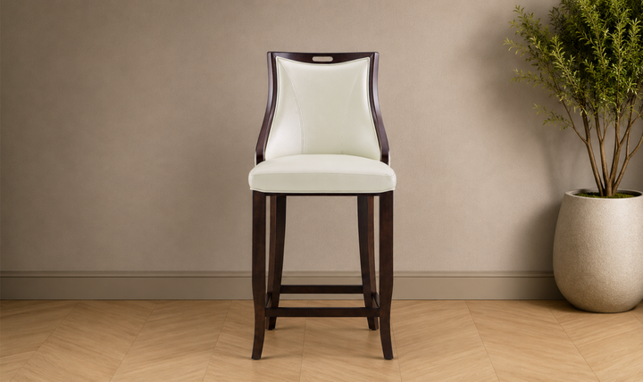 Manhattan Comfort Emperor Wood Upholstered Barstool-Jennifer Furniture