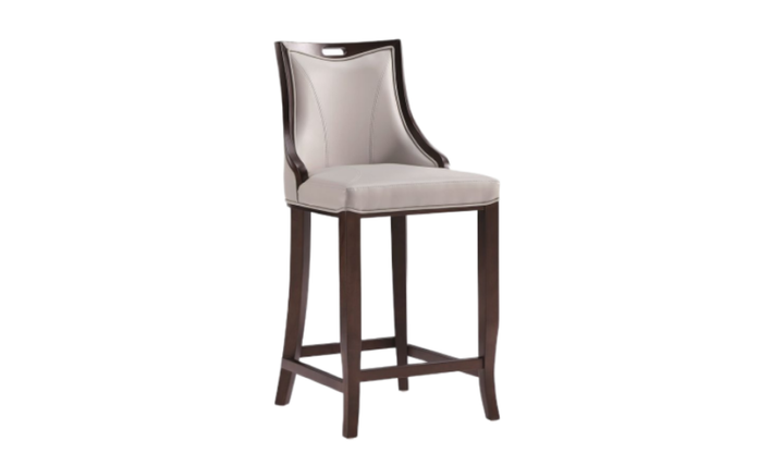 Manhattan Comfort Emperor Wood Upholstered Barstool-Jennifer Furniture
