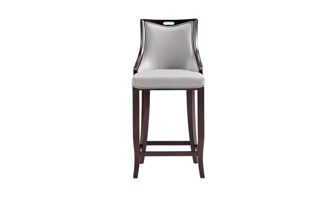 Manhattan Comfort Emperor Wood Upholstered Barstool-Jennifer Furniture