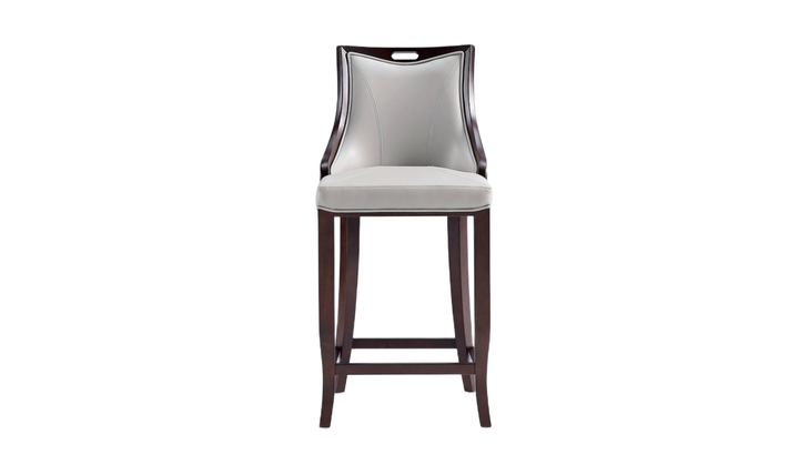 Manhattan Comfort Emperor Wood Upholstered Barstool-Jennifer Furniture