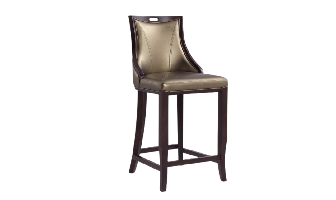 Manhattan Comfort Emperor Wood Upholstered Barstool-Jennifer Furniture