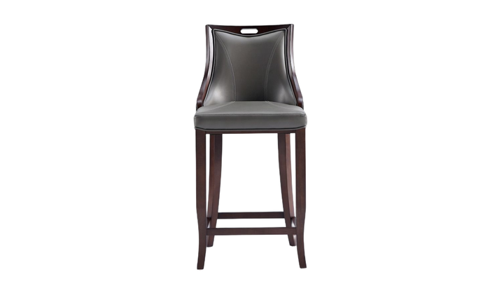 Manhattan Comfort Emperor Wood Upholstered Barstool-Jennifer Furniture