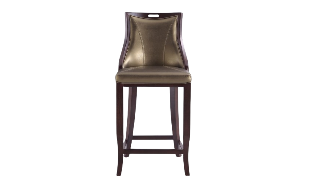 Manhattan Comfort Emperor Wood Upholstered Barstool-Jennifer Furniture