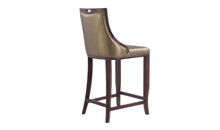 Manhattan Comfort Emperor Wood Upholstered Barstool-Jennifer Furniture