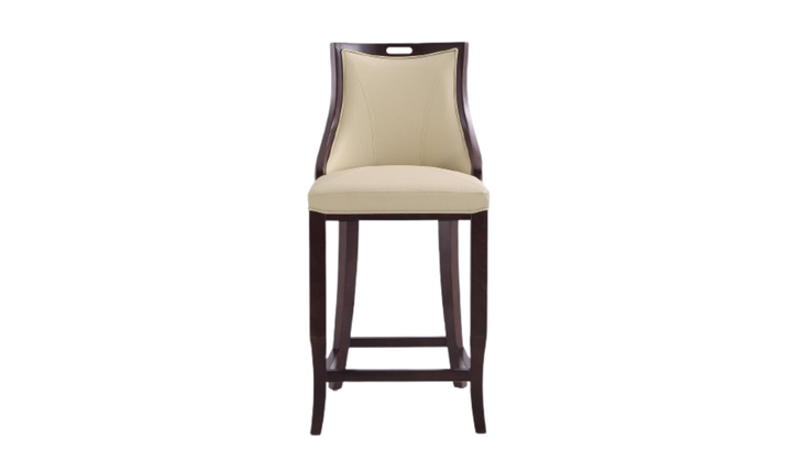 Manhattan Comfort Emperor Wood Upholstered Barstool-Jennifer Furniture