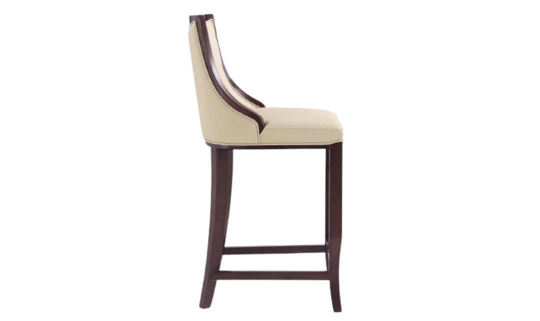 Manhattan Comfort Emperor Wood Upholstered Barstool-Jennifer Furniture