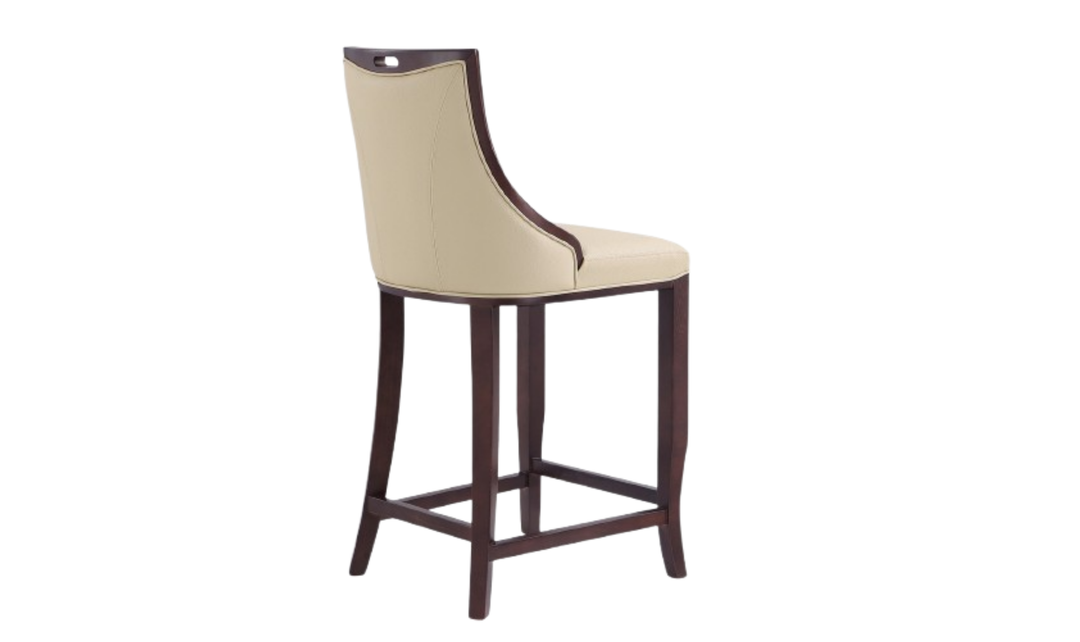 Manhattan Comfort Emperor Wood Upholstered Barstool-Jennifer Furniture