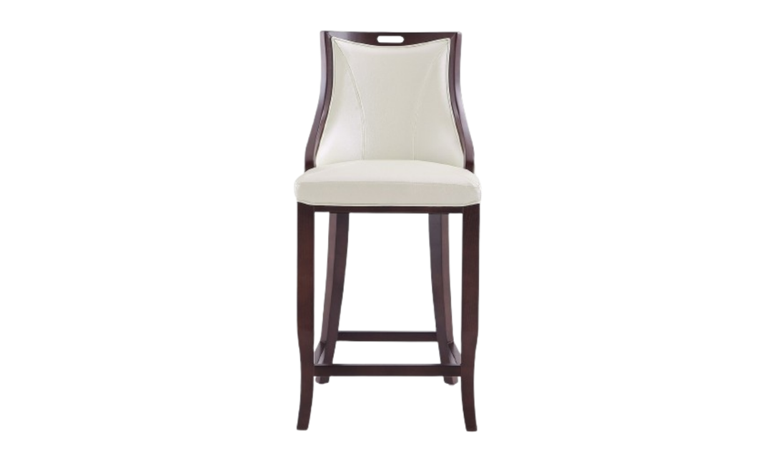 Manhattan Comfort Emperor Wood Upholstered Barstool-Jennifer Furniture