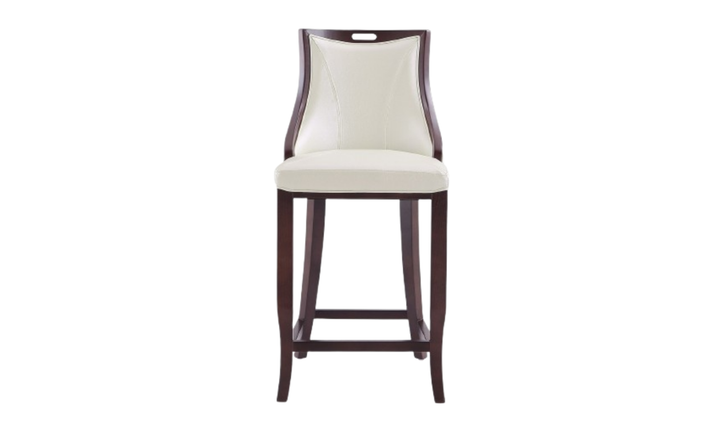 Manhattan Comfort Emperor Wood Upholstered Barstool-Jennifer Furniture