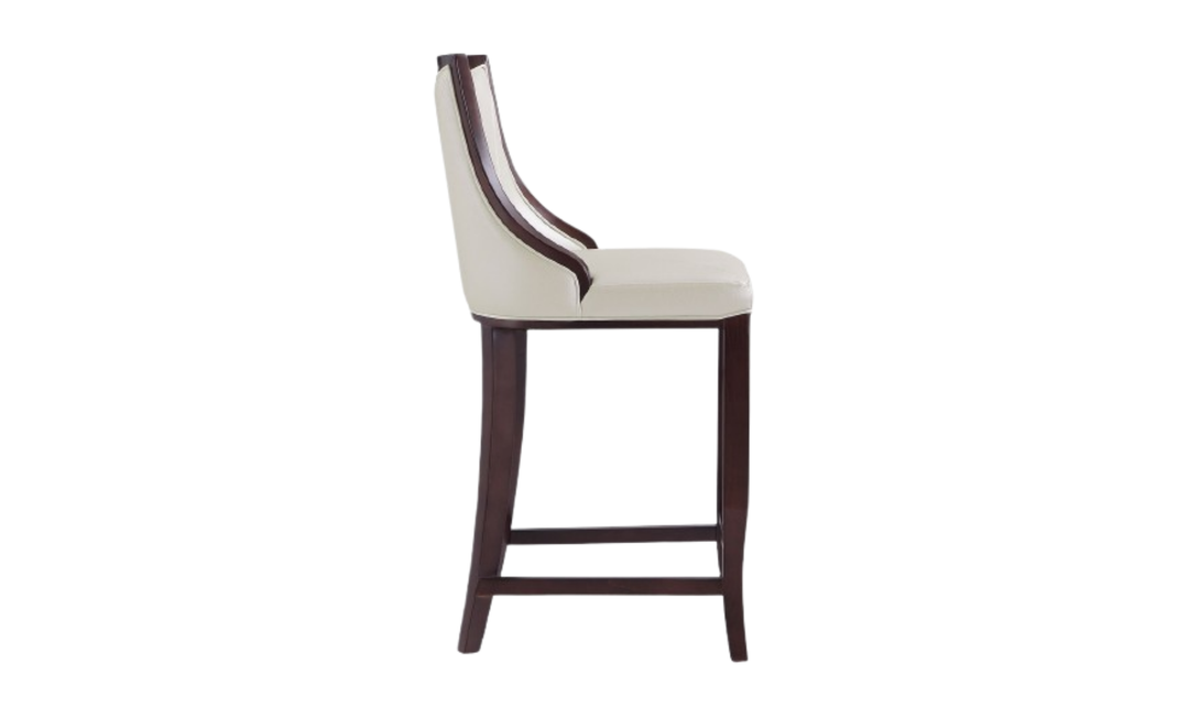 Manhattan Comfort Emperor Wood Upholstered Barstool-Jennifer Furniture