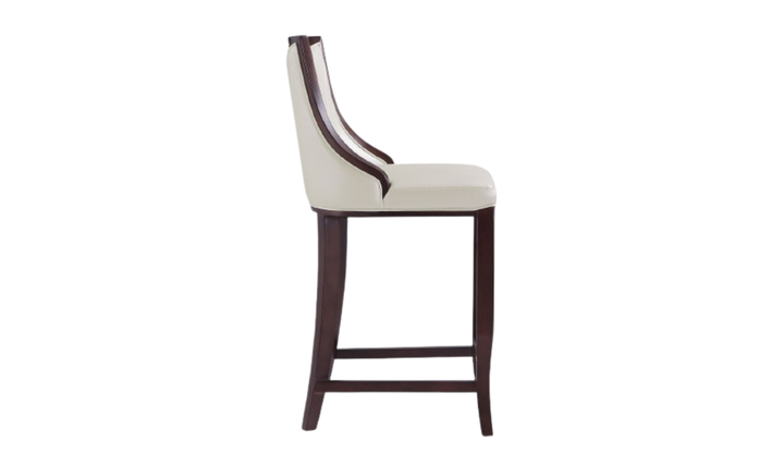 Manhattan Comfort Emperor Wood Upholstered Barstool-Jennifer Furniture