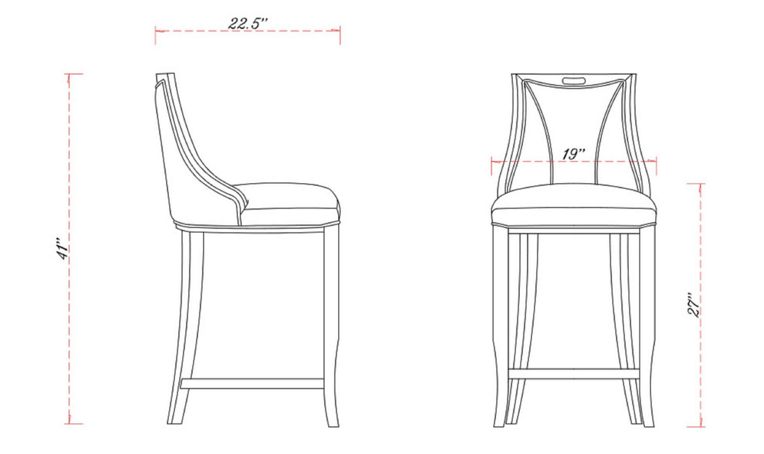 Manhattan Comfort Emperor Wood Upholstered Barstool-Jennifer Furniture