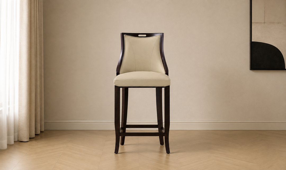 Manhattan Comfort Emperor Wood Upholstered Barstool-Jennifer Furniture
