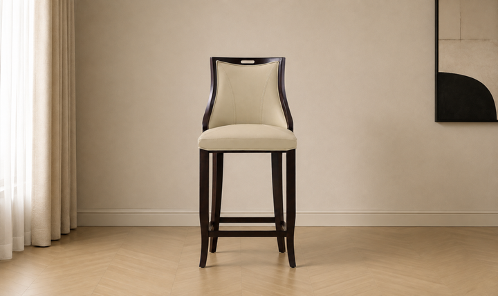 Manhattan Comfort Emperor Wood Upholstered Barstool-Jennifer Furniture