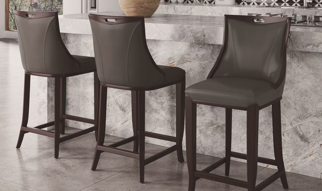 Manhattan Comfort Emperor Wood Upholstered Barstool-Jennifer Furniture
