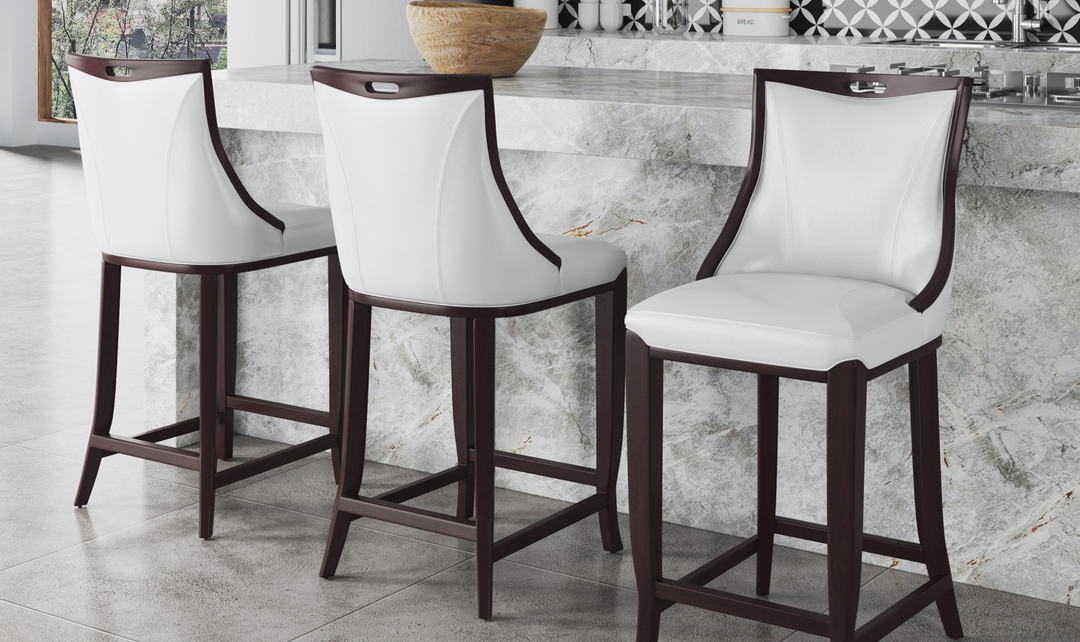 Manhattan Comfort Emperor Wood Upholstered Barstool-Jennifer Furniture