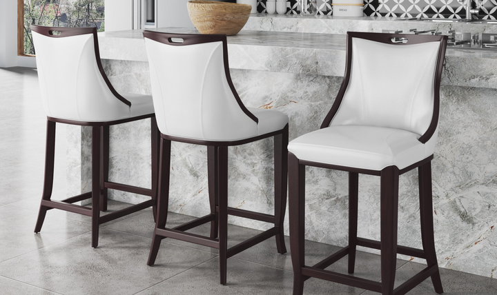 Manhattan Comfort Emperor Wood Upholstered Barstool-Jennifer Furniture