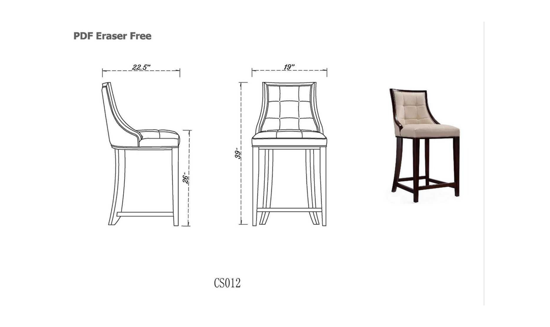 Manhattan Comfort Fifth Avenue Wood Upholstered Counter Stool