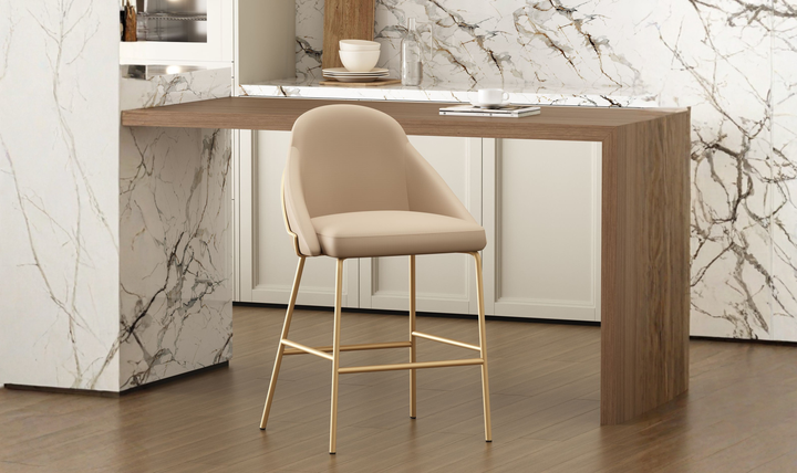 Manhattan Comfort Gracie Metal Upholstered Counter Stool
