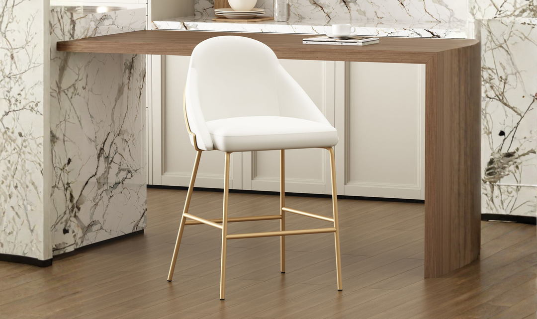 Manhattan Comfort Gracie Metal Upholstered Counter Stool