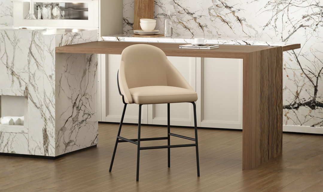 Manhattan Comfort Gracie Metal Upholstered Counter Stool
