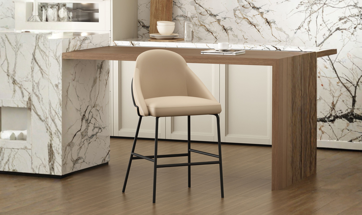 Manhattan Comfort Gracie Metal Upholstered Counter Stool