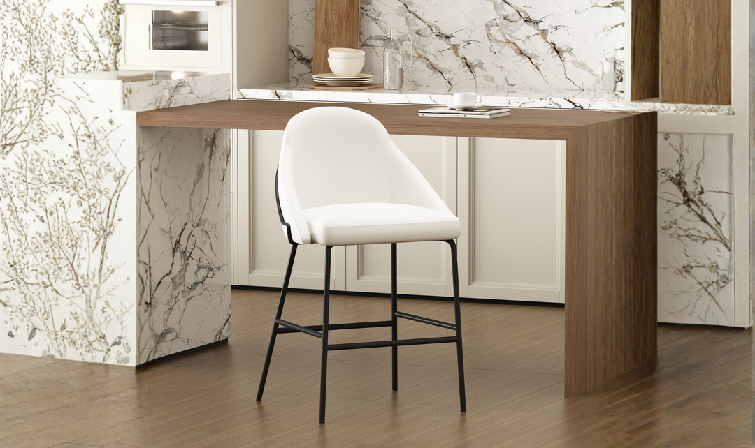 Manhattan Comfort Gracie Metal Upholstered Counter Stool