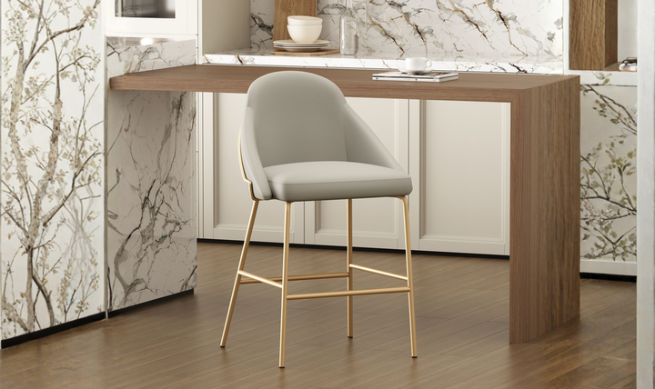 Manhattan Comfort Gracie Metal Upholstered Counter Stool