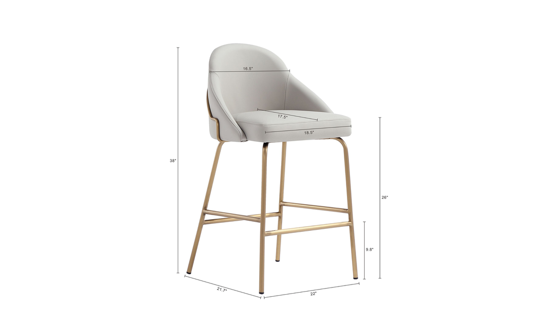 Manhattan Comfort Gracie Metal Upholstered Counter Stool