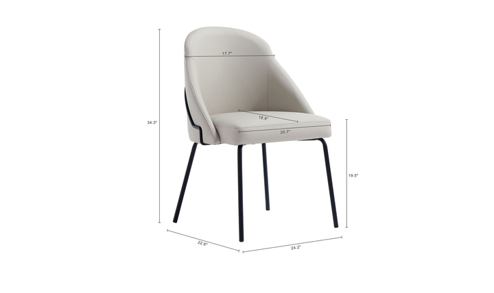 Manhattan Comfort Gracie Vegan Leather Metal Dining Chair--Jennifer Furniture