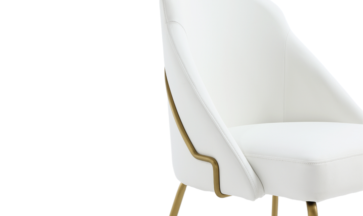 Manhattan Comfort Gracie Vegan Leather Metal Dining Chair--Jennifer Furniture