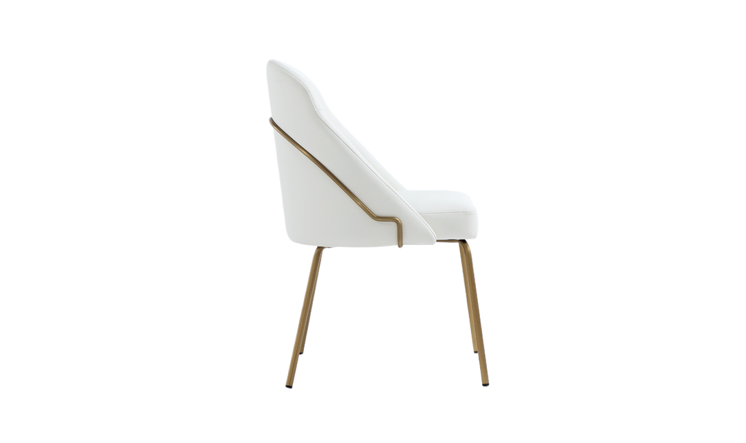 Manhattan Comfort Gracie Vegan Leather Metal Dining Chair