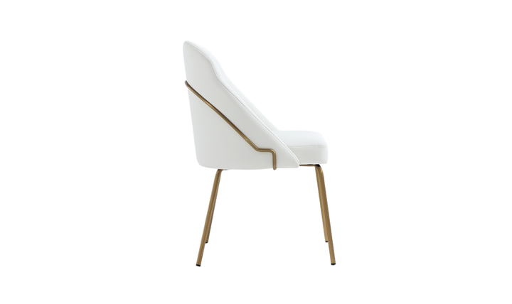 Manhattan Comfort Gracie Vegan Leather Metal Dining Chair