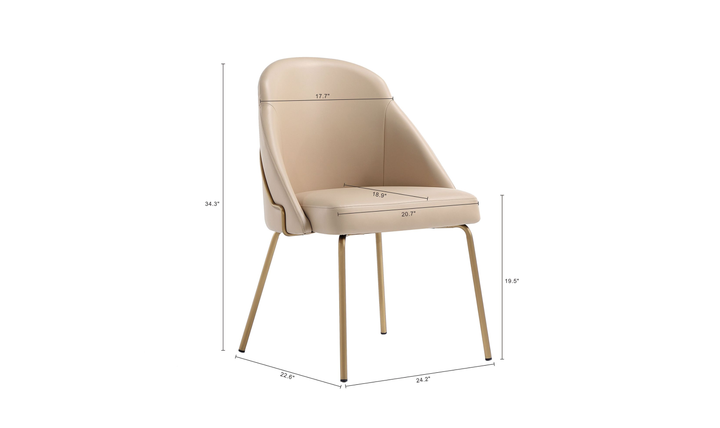Manhattan Comfort Gracie Vegan Leather Metal Dining Chair--Jennifer Furniture